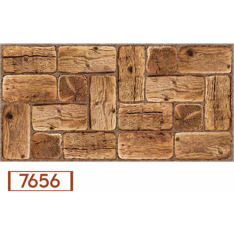 Pannelli 3D Rivestimento a parete in PVC effetto pietra, mosaico, legno Realistici e isolanti.-7656 (mis.960x479mm)