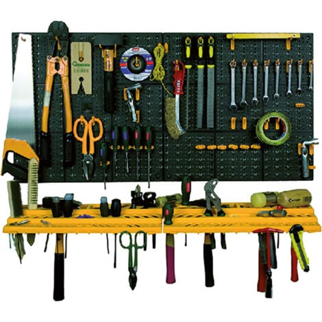 Pannello Portautensili da Parete 2 Mensole e 50 Ganci in Plastica ArtPlast