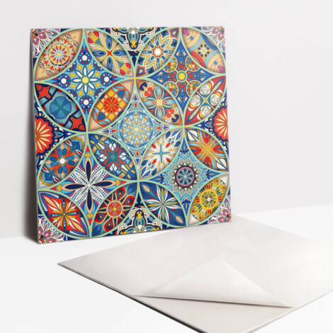 Pannelli da Parete Autoadesivi – Decorativi - Parete Piastrelle – 9 Pezzi Piastrelle – 9x30x30 cm - Cerchi Orientali