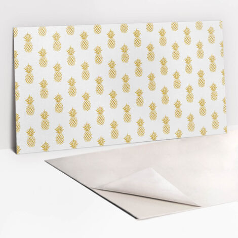 Pannelli da Parete Autoadesivi – Decorativi - Parete Piastrelle - Pannello Murale – 100x50 cm - Ananas Dorato dei Cartoni Animati