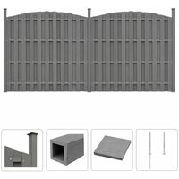 Pannelli di Recinzione in WPC 2 Curvi 376x(165-185) cm Grigio