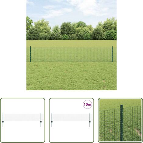 Pannelli di recinzione -  Recinzione con Posto Verde 0,4 x 10 m Acciaio e PVC