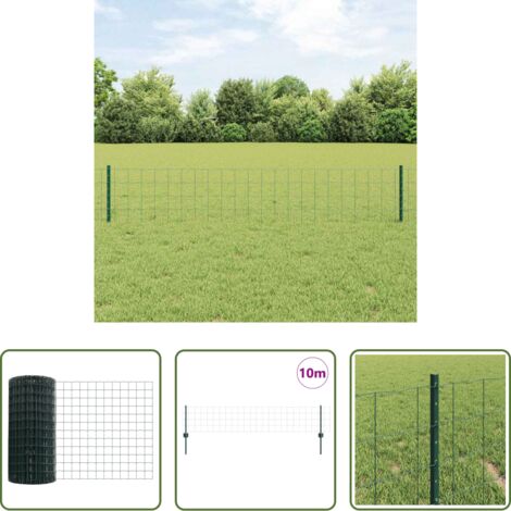 Pannelli di recinzione -  Recinzione con Posto Verde 0,4 x 10 m Acciaio e PVC