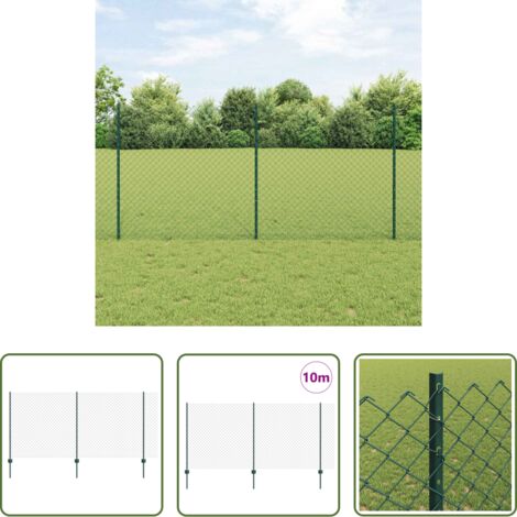 Pannelli di recinzione -  Recinzione con Posto Verde 1,2 x 10 m Acciaio e PVC