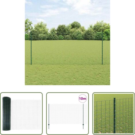 Pannelli di recinzione -  Recinzione con Posto Verde 1,4 x 10 m Acciaio e PVC