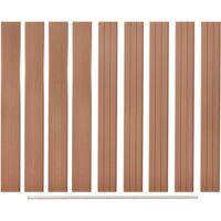 Pannelli di Ricambio per Recinzione in WPC 9 pz 170 cm Marrone