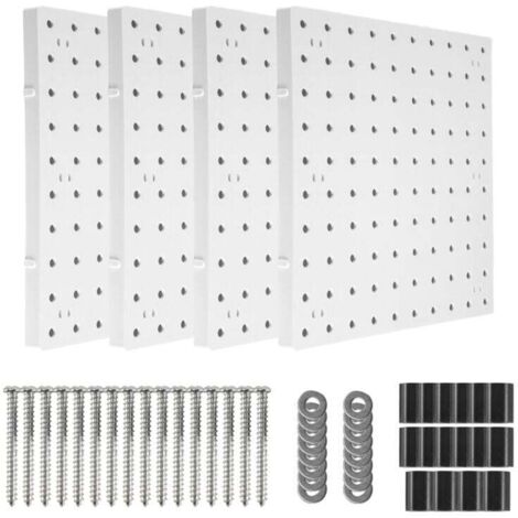 Pannelli perforati, organizzazione delle pareti, pannelli perforati per pareti, stanze per hobby, cucine, garage, soggiorni, bagni (4 pezzi)