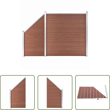 Pannelli recinzione -  Pannelli Recinzione 1 Quadrato 1 Inclinato 273x186 cm Marrone