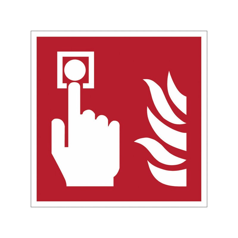 Image of Stickerslab - Pannello adesivo antincendio iso 7010 Pulsante di allarme antincendio - F005