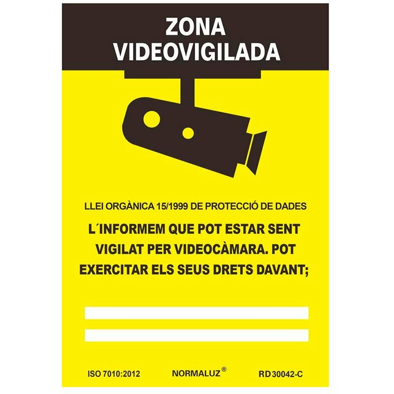 Image of Normaluz - Cartello zona videosorveglianza pvc 0,7mm 21x30cm