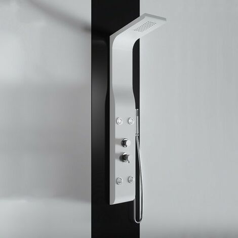 Pannello colonna doccia idromassaggio in abs bianco opaco Sicena Spry