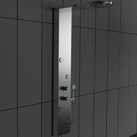 Pannello colonna doccia idromassaggio in acciaio inox lucido Sicena Tingh