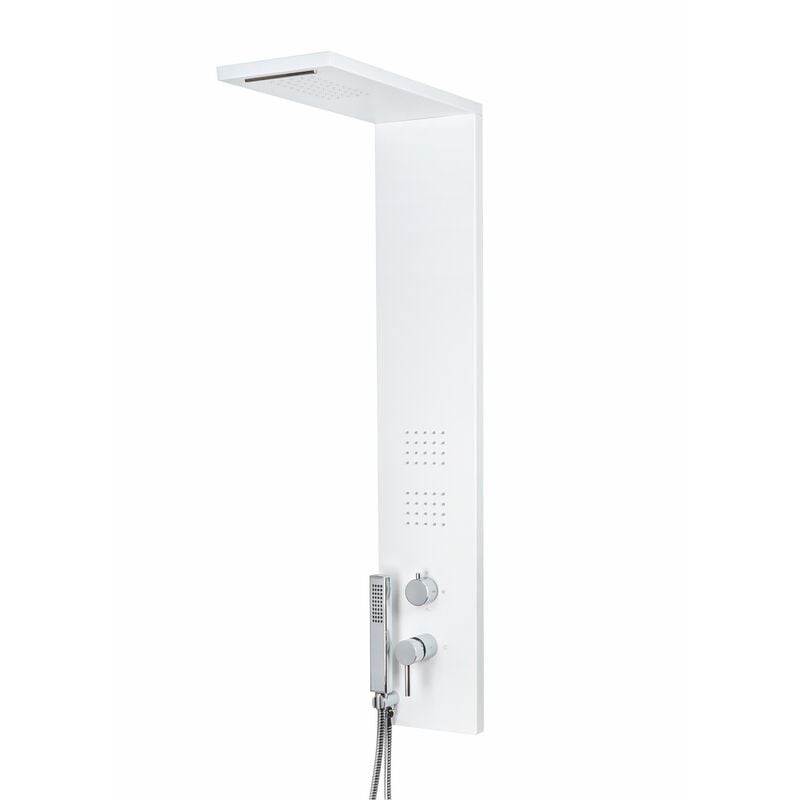 Colonne de douche hydromassante blanc mat en aluminium mod. trend