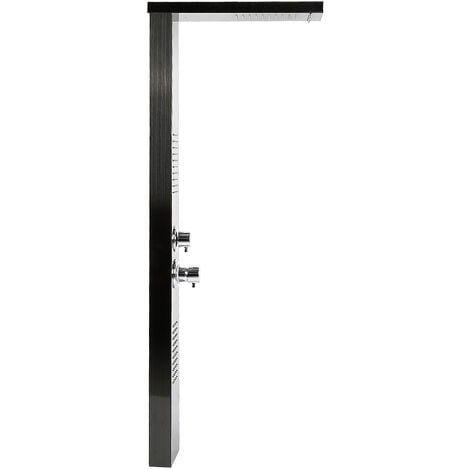 HALOYO Pannello Colonna Doccia in Acciaio Inox, Funzioni da massaggi, doccia a pioggia e doccetta 15x47x130cm nero