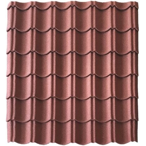 MCCOVER Pannello Coppo Facile 1030x950mm in Acciaio Zincato Effetto Granulato Minerale - Marrone Rosso Opaco