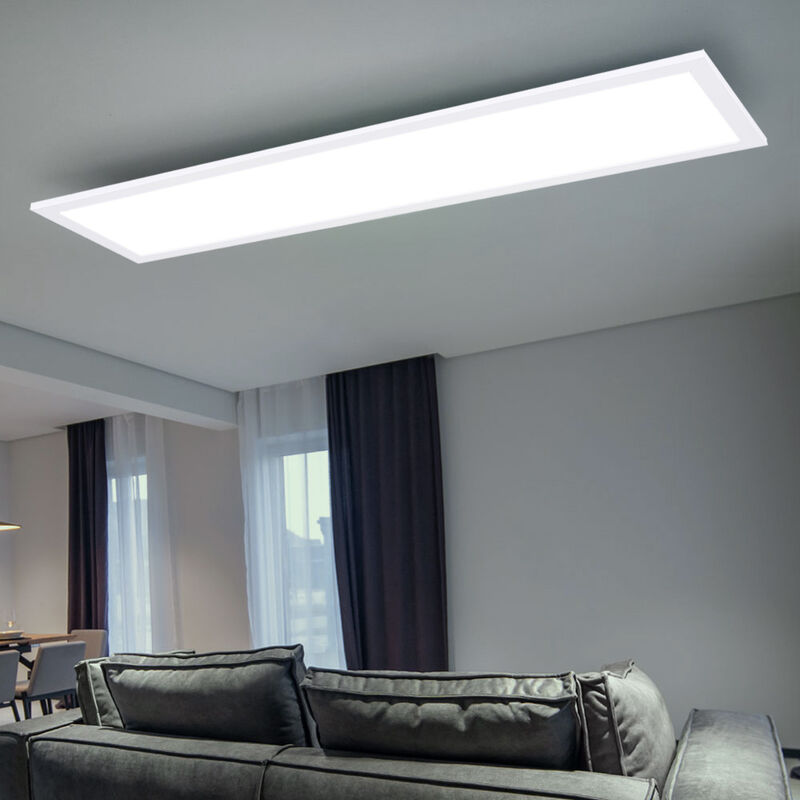 Image of Etc-shop - Pannello da costruzione pannello da soffitto plafoniera lampada da soffitto lampada da soggiorno in alluminio bianco, acrilico opalino, 1x
