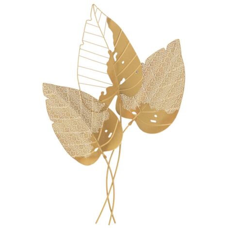 Pannello da Muro Autumn Leaf Oro 53x4x84,5 cm in Ferro