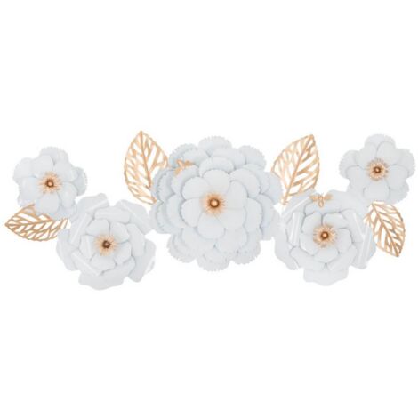 Pannello decorativo fiori bianchi in ferro per decorazioni ambienti