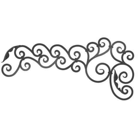 Pannello decorativo liscio con foglia - H580mm L1250mm Sezione quadrata da 16x16mm - Modello SINISTRO - Ferro battuto per saldatura