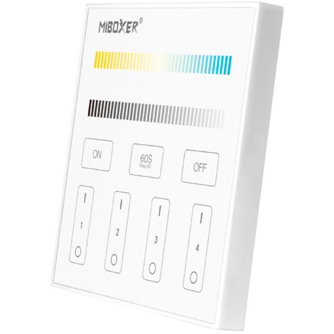Pannello di controllo touch RF CCT - 4 zone - Bianco - Mi-Light