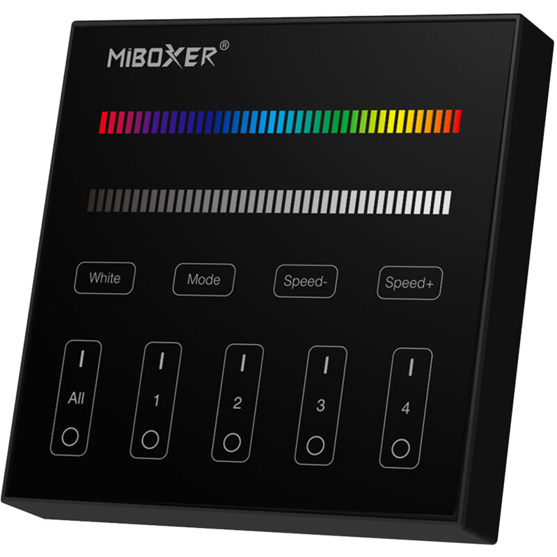 Image of Mi Light - Pannello di controllo touch rgb e rgbw - 4 zone - Nero - MiLight