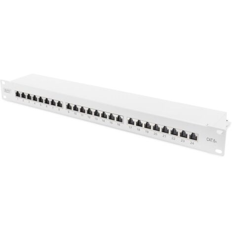 Pannello di distribuzione Digitus 19' Cat.6A con 25 porte RJ45, colore grigio chiaro (DN-91624S-EA)