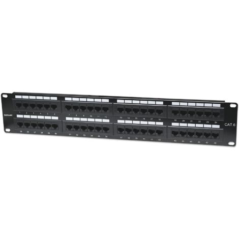 Pannello di distribuzione Ethernet Cat6 UTP a 48 porte, 1U, modello 560283 di Intellinet Network Solutions