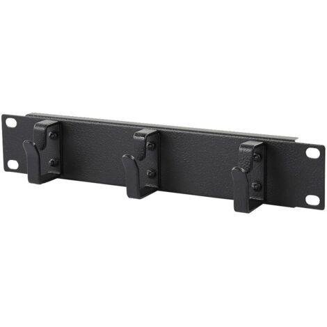 Pannello di gestione cavi Lanview 1U 10", 3 ganci neri, RA10110BL