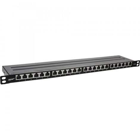 Pannello di terminazione professionale nero 24 porte RJ45