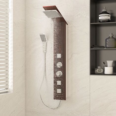 Pannello Doccia in Vetro Marrone multifunzionale dal design elegante