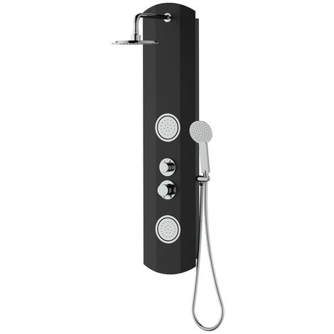 Pannello doccia ovale nero - Serie Avana