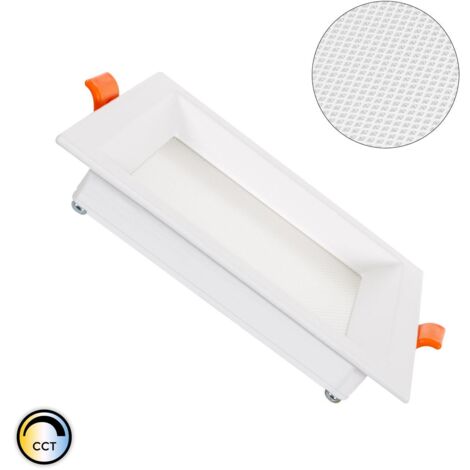 Pannello Downlight LED 10W Bianco Selezionabile Quadrato Microprismatico Foro 110x110mm LIFUD No Flicker CCT