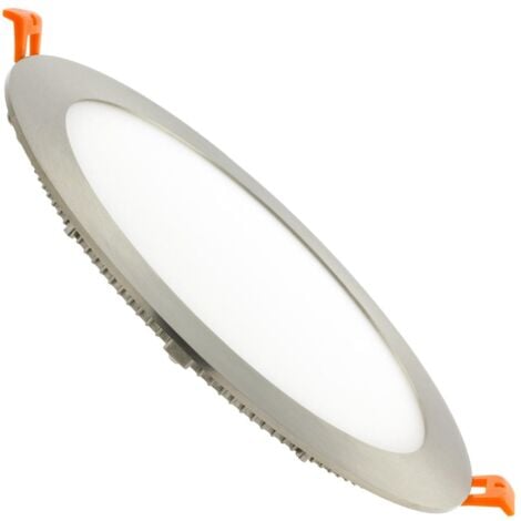 EFECTOLED Pannello Downlight LED 15W Circolare SuperSlim Foro Ø 170 mm Argento Bianco Naturale 4000K
