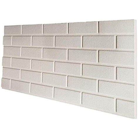 SIGNORBIT Pannello finto mattone BIANCO In EPS Resinato Misura 100x50 Cm Spessore 2 Cm