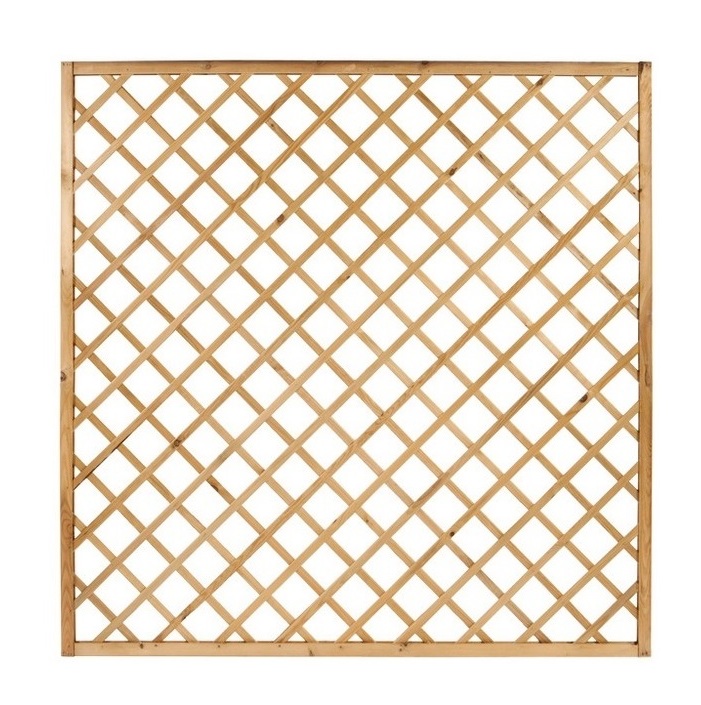 Pannello Grigliato Diagonale in Legno di Pino Impregnato per Giardino - cm150x180h