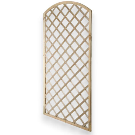 Pannello grigliato in legno impregnato con cornice ad arco cm 90x180h