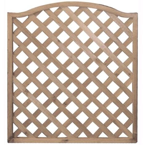 Pannello grigliato "Patio" Onda in legno tropicale naturale per recinzioni giardino e terrazzo -90 x 90 cm