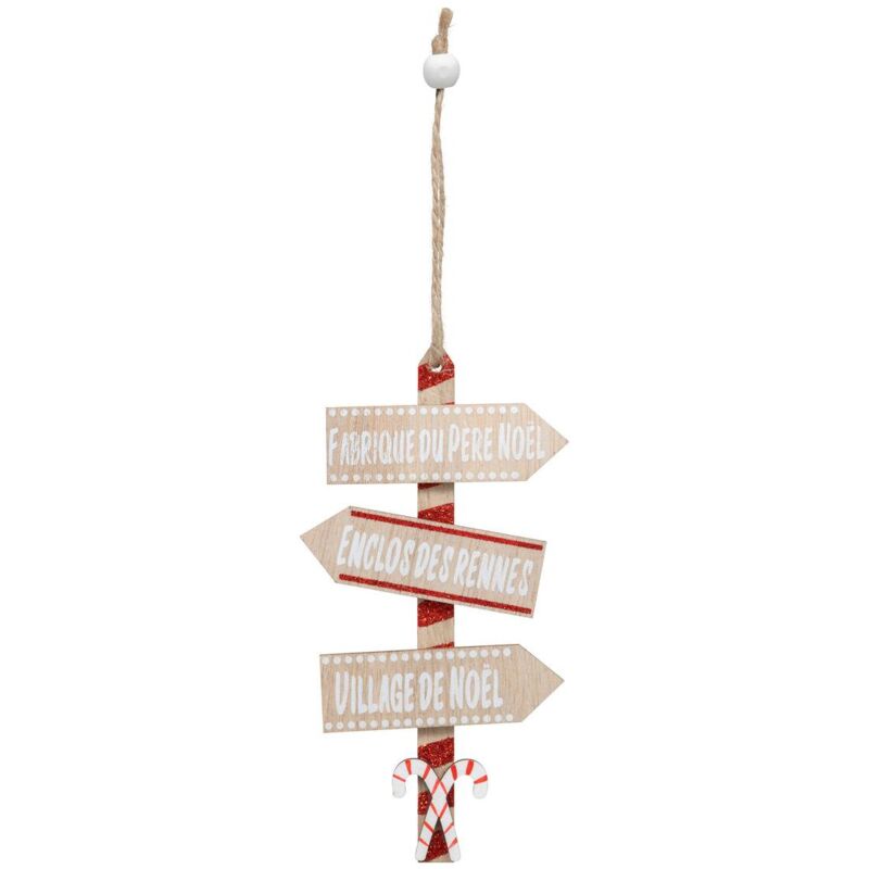 Fééric Lights And Christmas - Decorazione in legno per abete rosso bianco 14cm - Atmosphera créateur d'intérieur