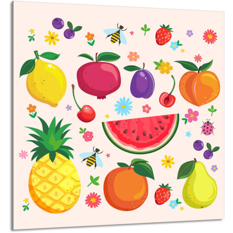 PANNELLO IN VETRO PER CUCINA 60x65 Fruit