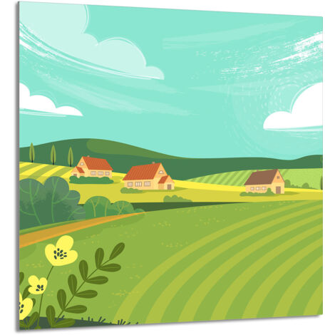PANNELLO IN VETRO PER CUCINA 60x65 Village