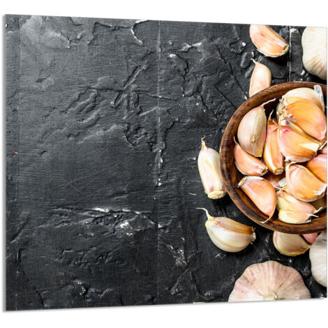 PANNELLO IN VETRO PER CUCINA 65x60 Aglio