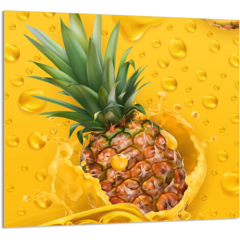 PANNELLO IN VETRO PER CUCINA 65x60 Ananas