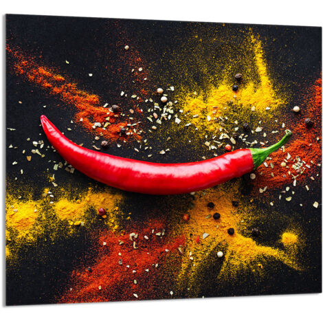 PANNELLO IN VETRO PER CUCINA 65x60 Chilli