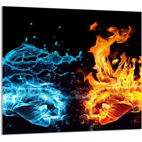 PANNELLO IN VETRO PER CUCINA 65x60 Fire