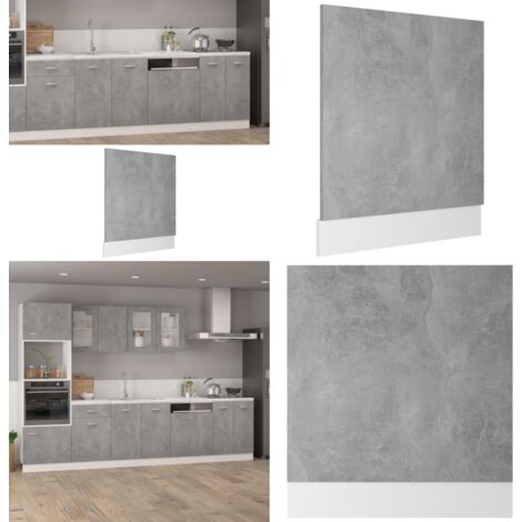 Pannello Lavastoviglie “Lyon” Grigio Cemento 59,5x3x67 cm - Lavastoviglie - Pannello in legno