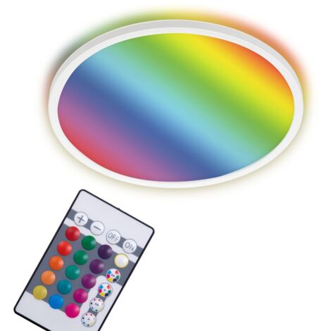 Pannello LED dimmerabile con telecomando RGB ultrapiatto 15W bianco plastica Briloner