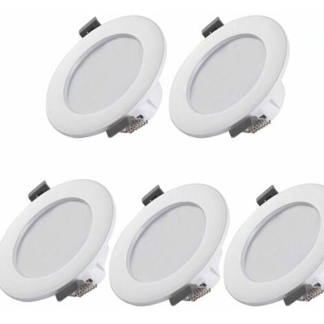 Pannello LED, IP44 super piatto 35mm, diametro 85mm, bianco, plafoniera da incasso, pannello LED 6W, 460Lm, bianco neutro 4000K