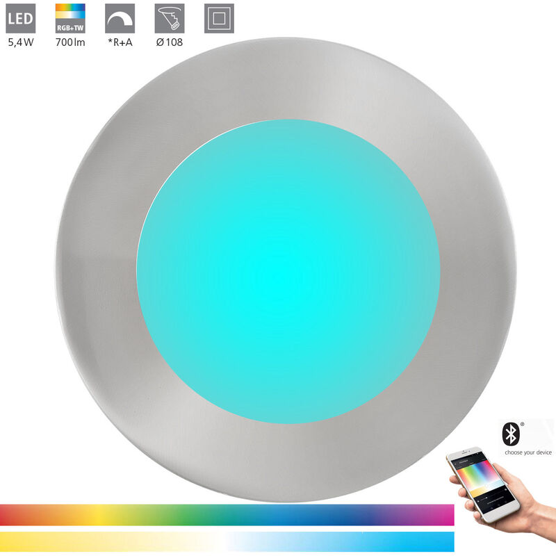 Image of Pannello LED LAMPAGGIO CROSSLINK FUEVA-C Nickel-Matt Ø: Dimmabile 12 cm 2700-6500K con funzione Connect