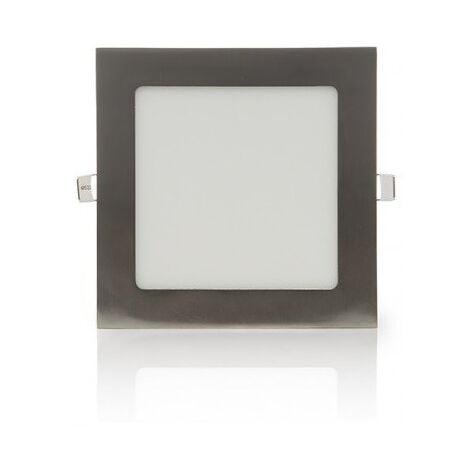 Pannello led quadrato 12w acciaio satinato nichel incasso Faro faretto Downlight  calda 3000k