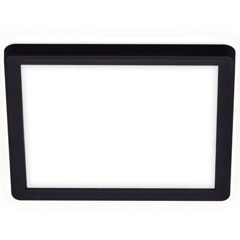 Pannello LED Slim Angolare, 19x19 cm  piatto, 12W, 1400 lm, bianco neutro, retroilluminazione, nero